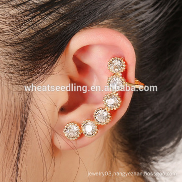 new arrival Fashion Jewelry 6 crystal ear clip fancy designer fashion earring
